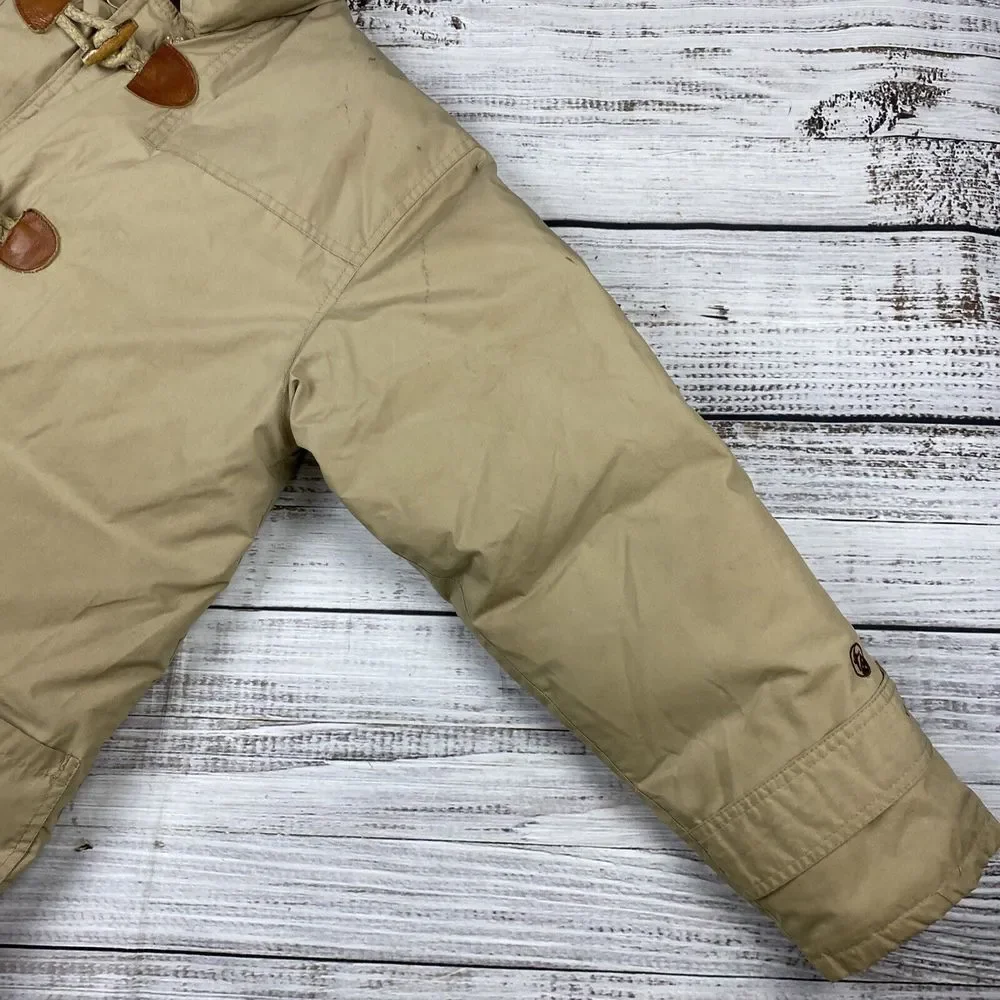 VTG GANDER MOUNTAIN Beige Duck Down Puffer Jacket Coat Men's Medium Toggle Front - Picture 5 of 13
